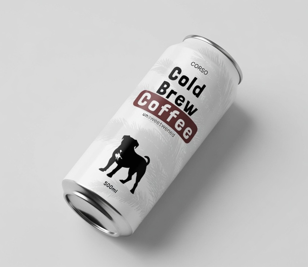 Corso cold brew can at an angle