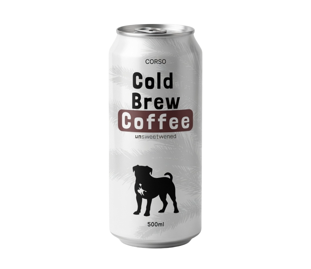 Corso unsweetened cold brew coffee can, 500ml